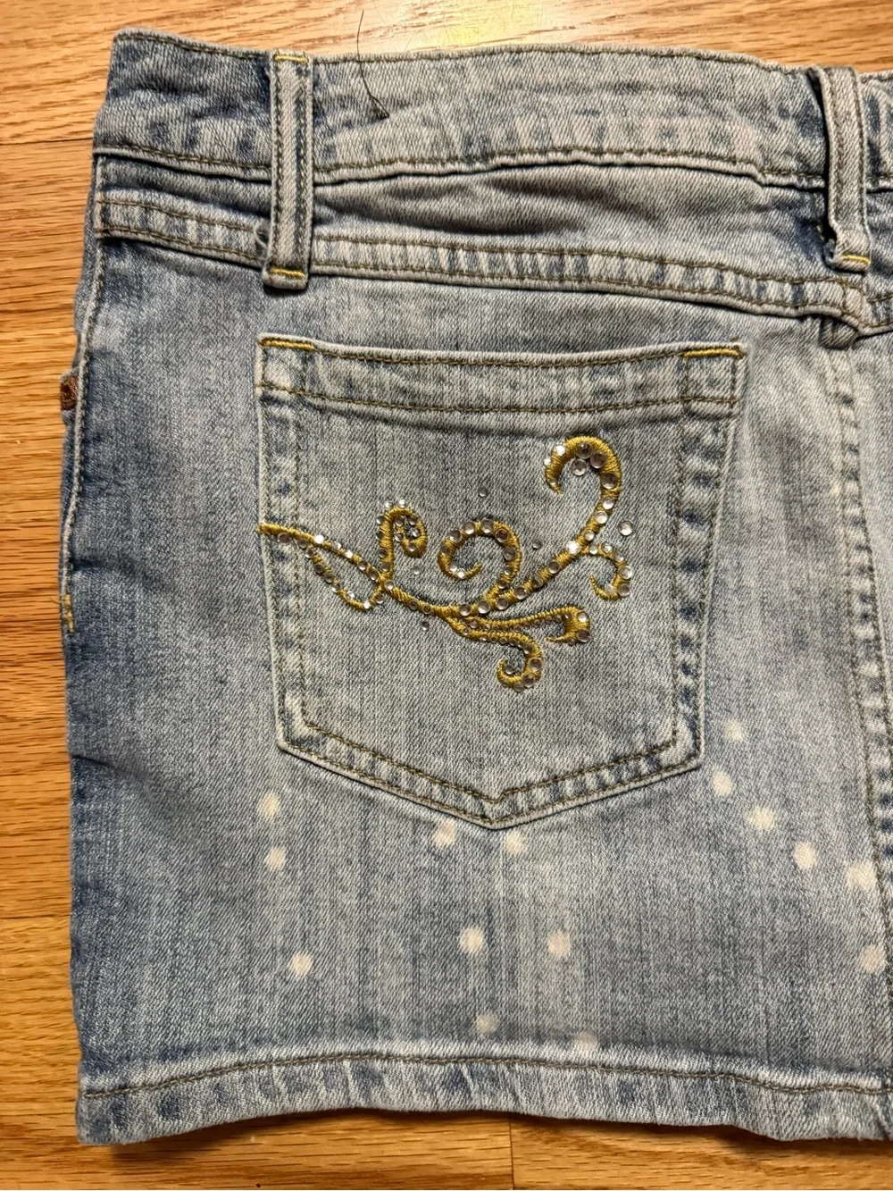 Zana Di 9 bling mini denim skirt